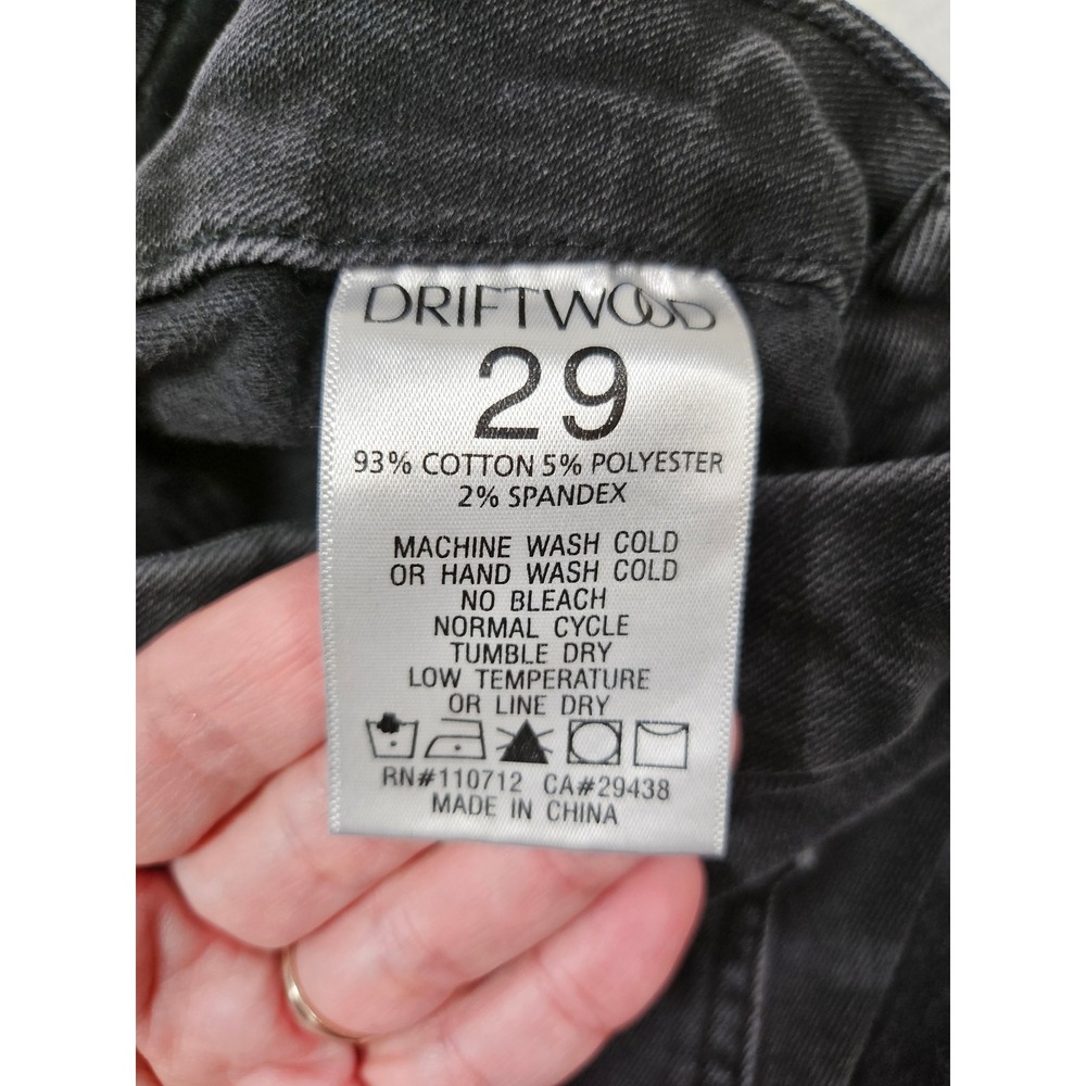 Driftwood Tess High Rise Flare 70s inspired Black Button Fly Raw Hem Size 29 - Picture 5 of 16